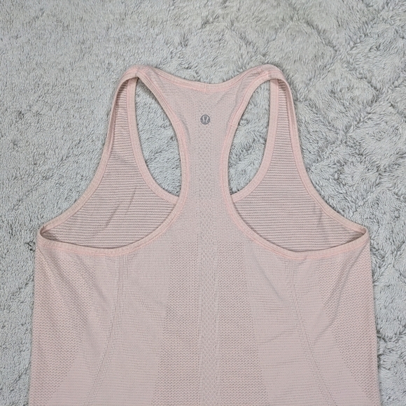 Lululemon Top Women's 10 Pink Light Swiftly Tech Racerback Tank Mesh Slim Fit - Picture 7 of 7